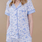 Bamboo Women's Pajamas| Blue Flowers