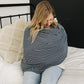 Navy Stripes Ribbed Bamboo Multi-Use Cover
