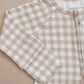 Bamboo Zip Romper | Beige Gingham