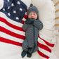 Navy Stripes Ribbed Bamboo Zipper