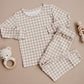 Bamboo Two Piece Set | Beige Gingham