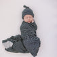 Navy Stripes Ribbed Bamboo Stretch Swaddle