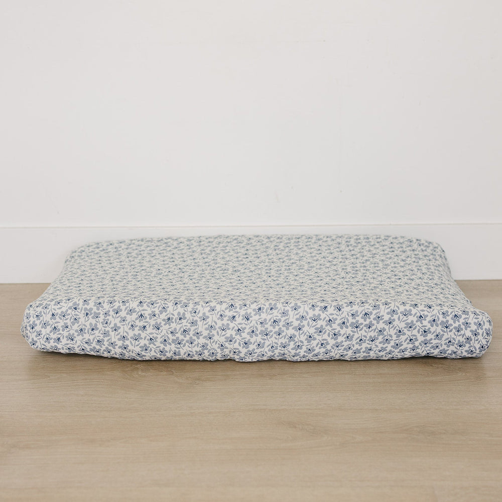 Blue Blossom Muslin Changing Pad Cover