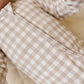 Bamboo Zip Romper | Beige Gingham