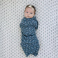 Navy Berry Muslin Swaddle Blanket