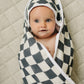 Charcoal Checkered Muslin Hooded Towel