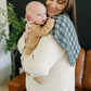 Navy Plaid Muslin Burp Cloth