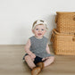 Navy Gingham Peplum Set