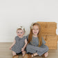 Navy Gingham Peplum Set