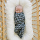 Navy Plaid Muslin Swaddle Blanket
