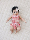 Gingham Ruched Bloomer Set