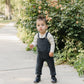 Charcoal Knit Pocket Overalls