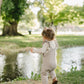 Taupe Ruffle Knit Overalls
