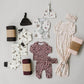 Antique Floral Ribbed Bamboo Layette Set