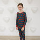 Navy + Red Hearts Ribbed Bamboo Cozy Set