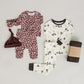 Antique Floral Ribbed Bamboo Layette Set