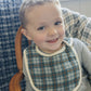 Navy Plaid Classic Muslin Bib