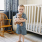 Navy Gingham Short Pajama Set