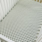 Light Green Checkered Bamboo Stretch Crib Sheet