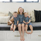 Navy Gingham Short Pajama Set
