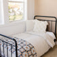 Patchwork Print + Blue Blossom Lace Twin Muslin Quilt