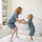 Navy Gingham Short Pajama Set