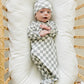 Light Green Checkered Bamboo Knot Gown