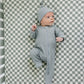 Heather Grey Ribbed Bamboo Zipper