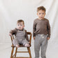 Brown Plaid Overalls