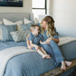 Women's Navy Gingham Lounge Set