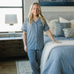 Women's Navy Gingham Lounge Set