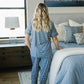Women's Navy Gingham Lounge Set