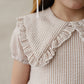 Taupe Stripe Peter Pan Collar Dress