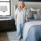 Women's Light Blue Gingham Lounge Set