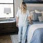 Women's Light Blue Gingham Lounge Set
