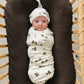 Brown Ribbed Bamboo Stretch Swaddle