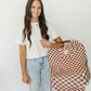 Rust Checkered Ribbed Bamboo Multi-Use Cover