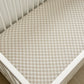 Taupe Checkered Bamboo Stretch Crib Sheet