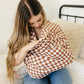 Rust Checkered Ribbed Bamboo Multi-Use Cover