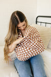 Rust Checkered Ribbed Bamboo Multi-Use Cover