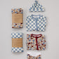 Blue Checkered Ribbed Bamboo Stretch Swaddle