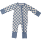Blue Checkered Bamboo Zipper