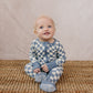 Blue Checkered Bamboo Zipper