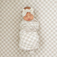 Taupe Checkered Bamboo Stretch Crib Sheet