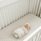 Taupe Checkered Bamboo Stretch Crib Sheet