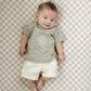 Taupe Checkered Bamboo Stretch Crib Sheet