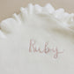 White Ruffle Knit Blanket