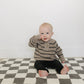 Brown + Charcoal Stripe Knit Sweater