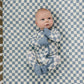 Blue Checkered Bamboo Zipper