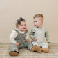 Green Ruffle Knit Overalls
